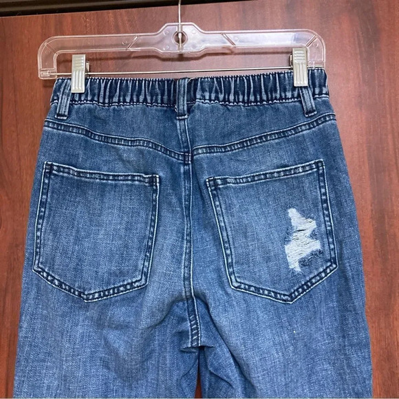 AERIE American Eagle Easy Denim Drawstring Elastic Waist Pull On Jeans XS - Picture 7 of 8